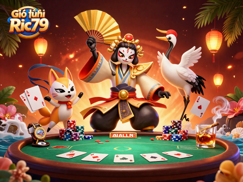 Engage in thrilling gameplay at Giới thiệu Ric79 with dynamic poker action and vibrant casino elements.