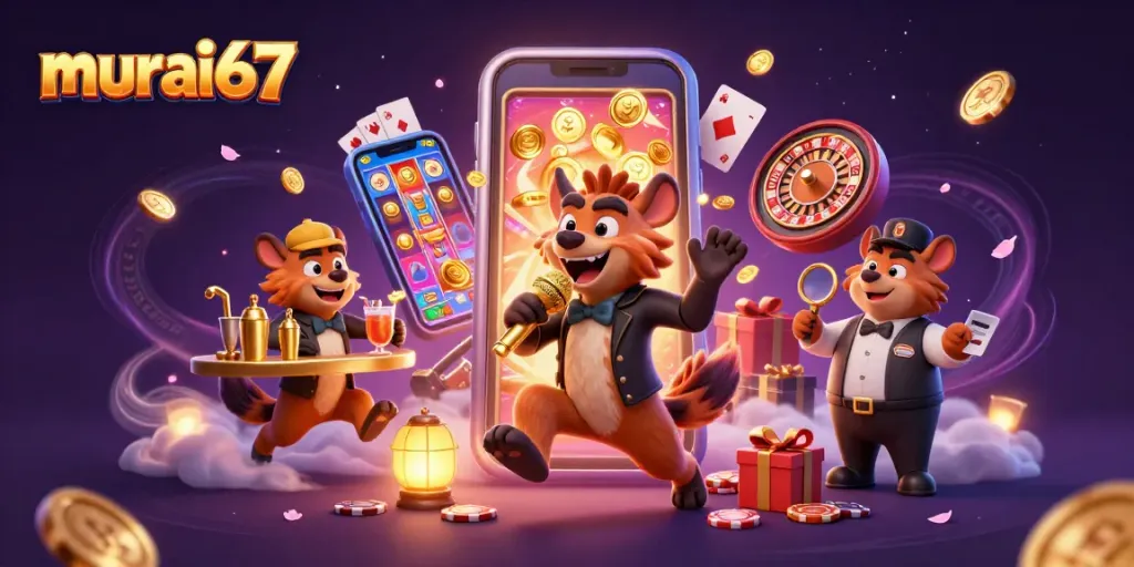 Engage in thrilling entertainment at murai67's vibrant comedy casino club featuring hyenas.