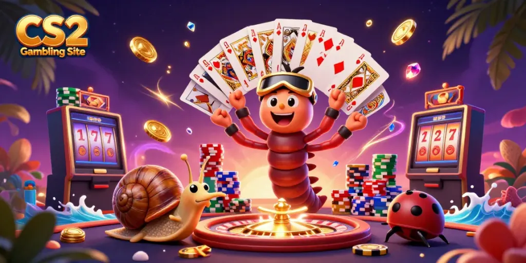 Engage in thrilling gameplay at CS2 Gambling Site with colorful characters and dynamic casino elements.
