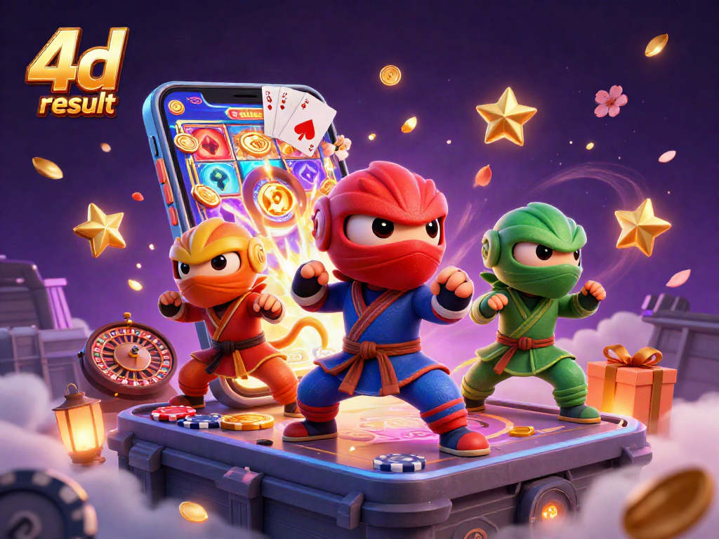 Engage with the 4d result as vibrant chameleons perform martial arts amidst slot games and luck.
