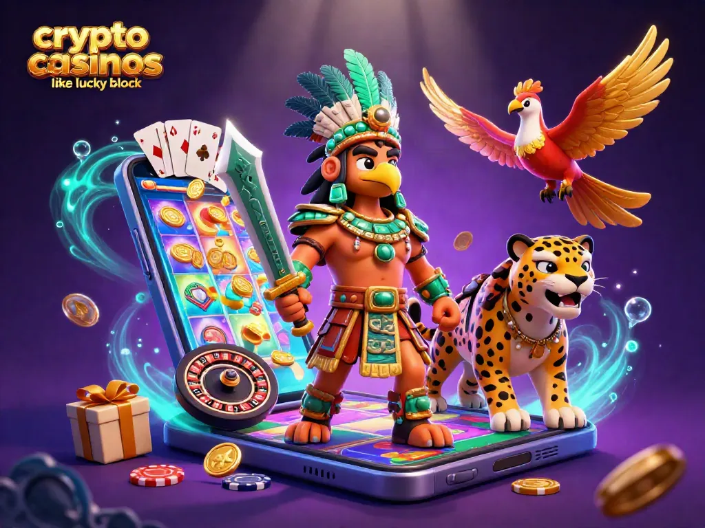 Experience thrilling action at crypto casinos like Lucky Block with vibrant gaming elements!