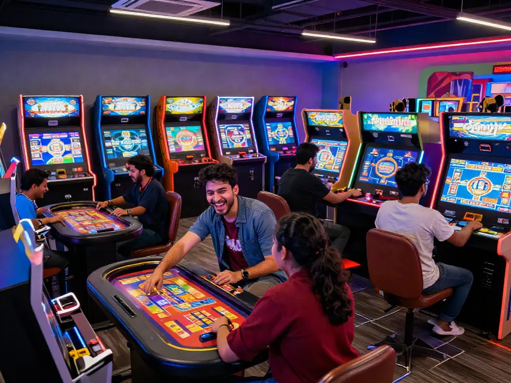 Yono Arcade vibrant gaming environment with diverse arcade games in action