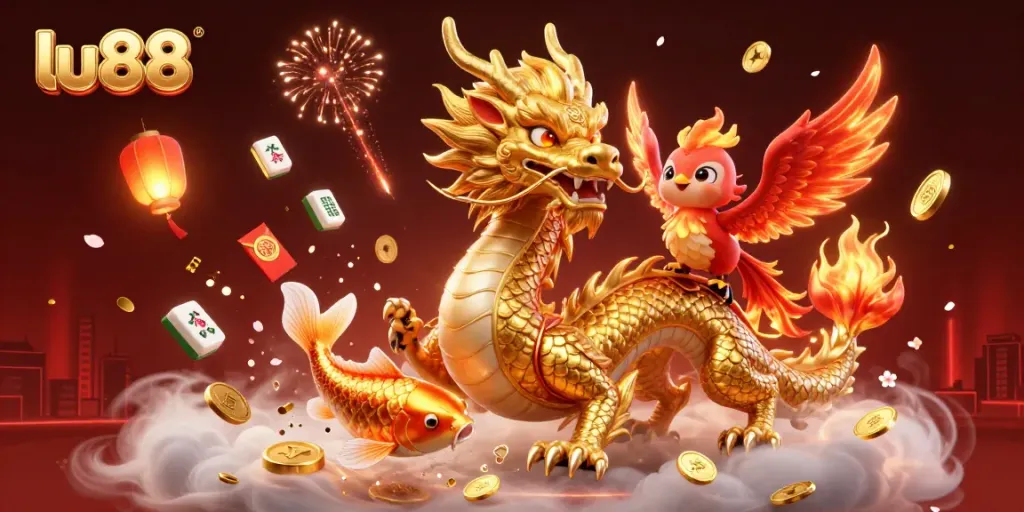 Spin to win at lu88 with a thrilling casino experience filled with golden coins and vibrant characters.