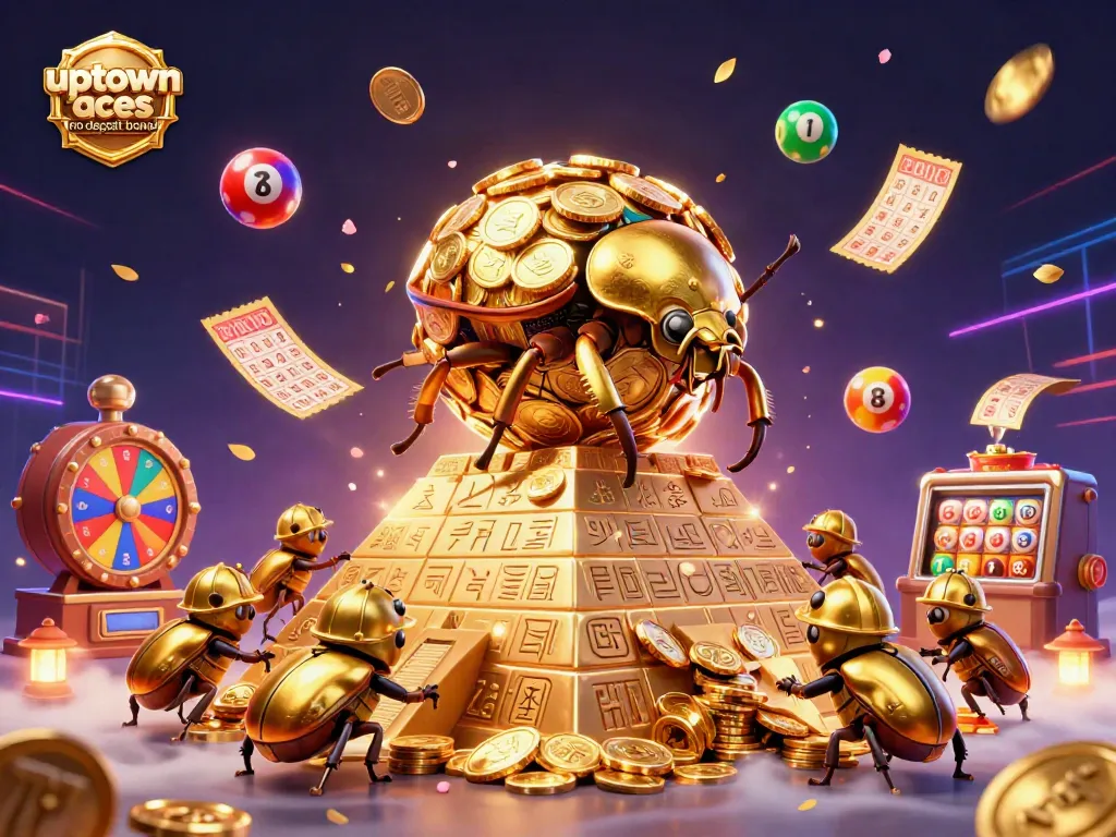 Activate excitement with the uptown aces no deposit bonus, featuring golden coins and lively game elements.
