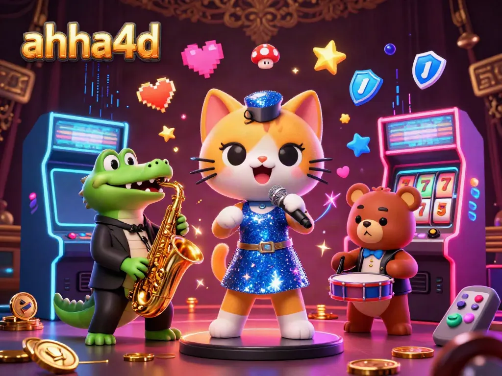 Engage in vibrant casino adventures with ahha4d in this colorful 3D jazzy scene