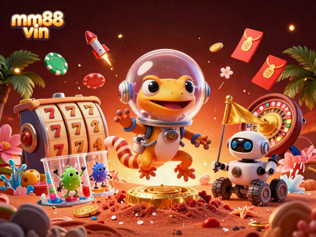 Bet on fortune with mm88 vin as an alien gecko uncovers a hidden casino oasis
