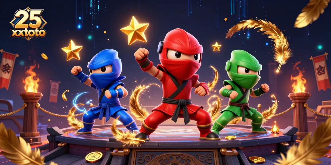 Gambarkan aksi seru dengan 25 xxtoto dalam ilustrasi 3D, ninja chameleon mengadu kemenangan di arena.