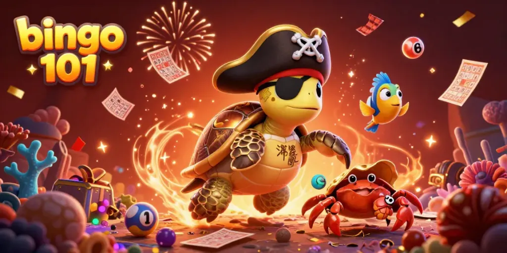 Jelajahi keseruan bingo 101 dengan karakter unik dan elemen permainan di bawah laut.