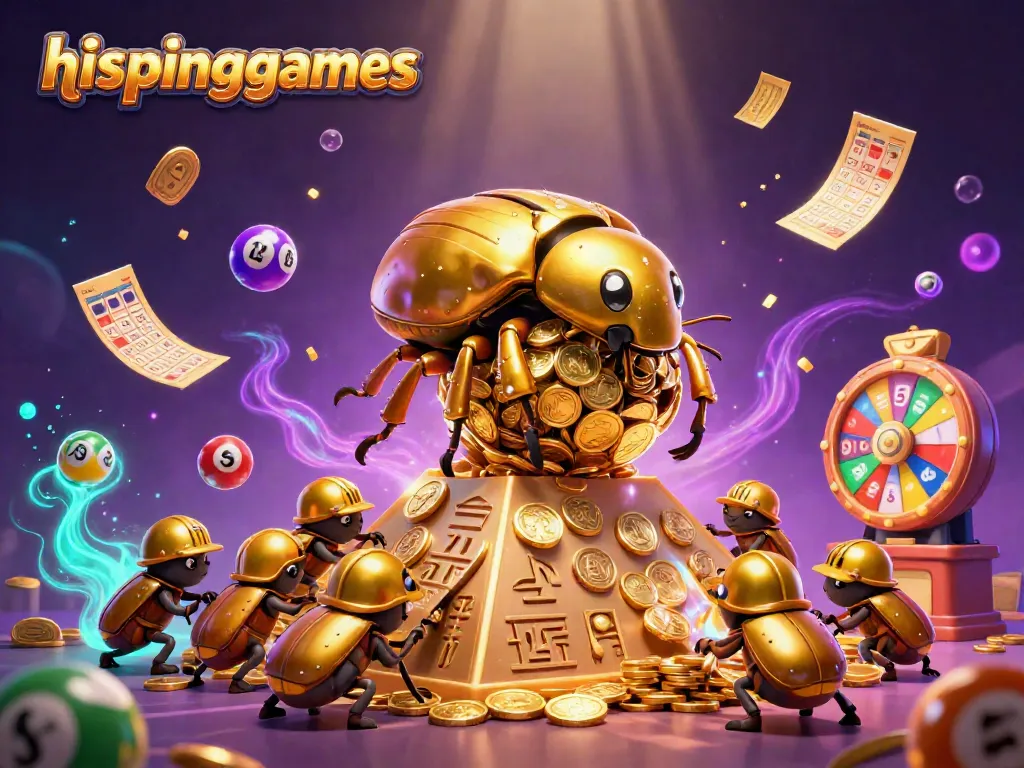 Experience thrilling gameplay at hispingames with a creative 3D casino scene featuring vibrant elements.