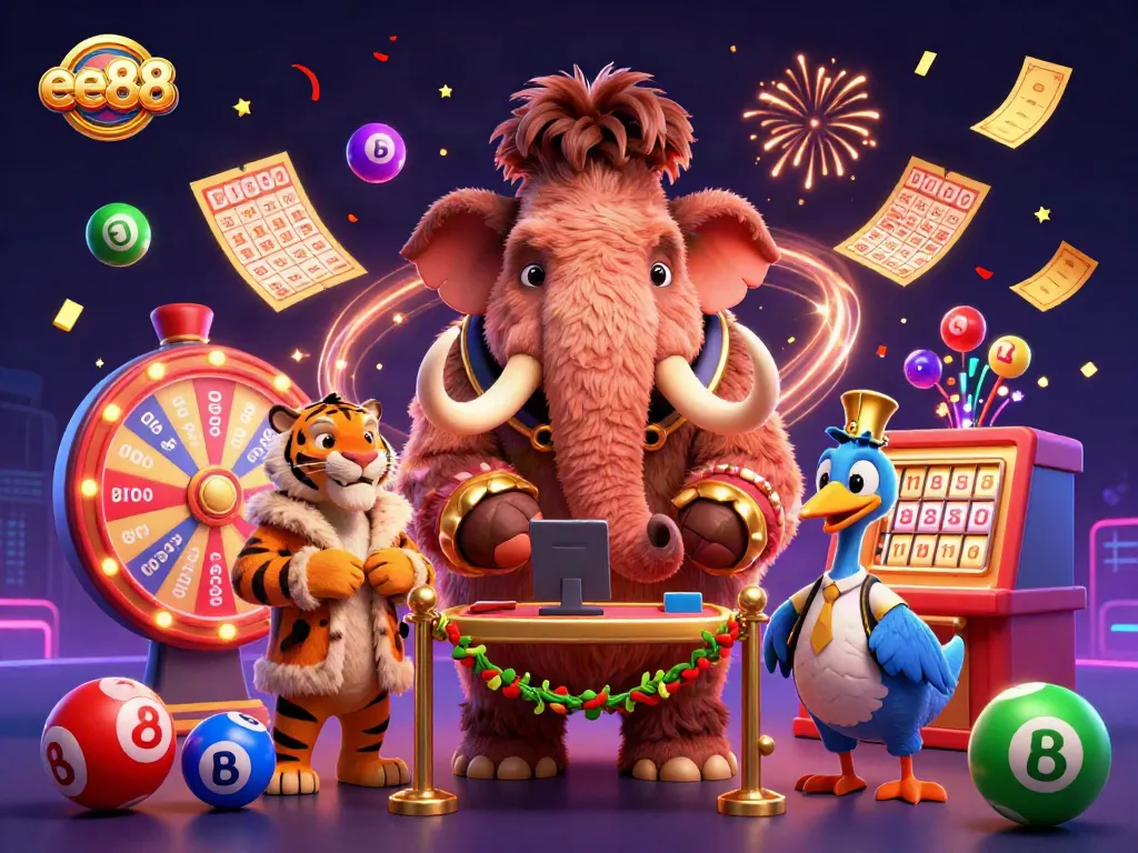 Engage with ee88 and experience vibrant lottery excitement in an ultra-detailed 3D casino scene.