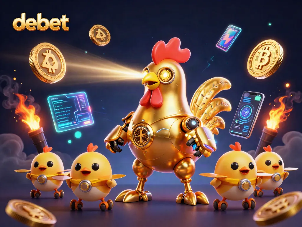 Engage with the debet online casino experience featuring vibrant golden elements and dynamic crypto visuals.