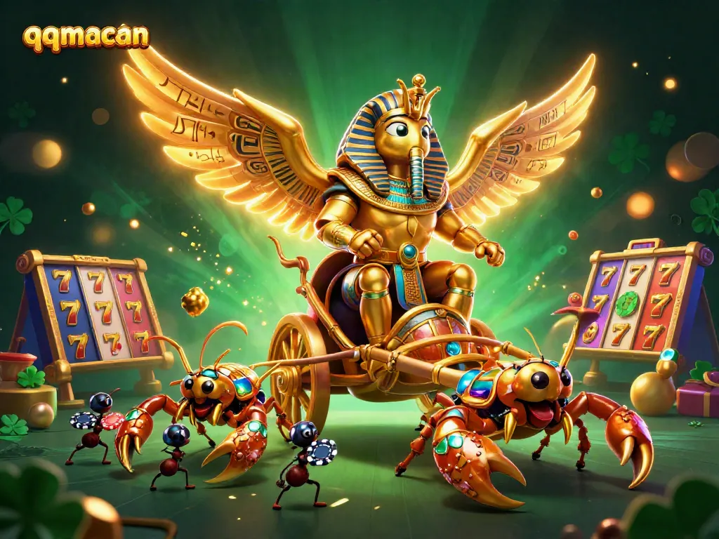 Experience thrilling games with qqmacan as a golden scarab beetle and scorpions bring excitement and jackpots to life.
