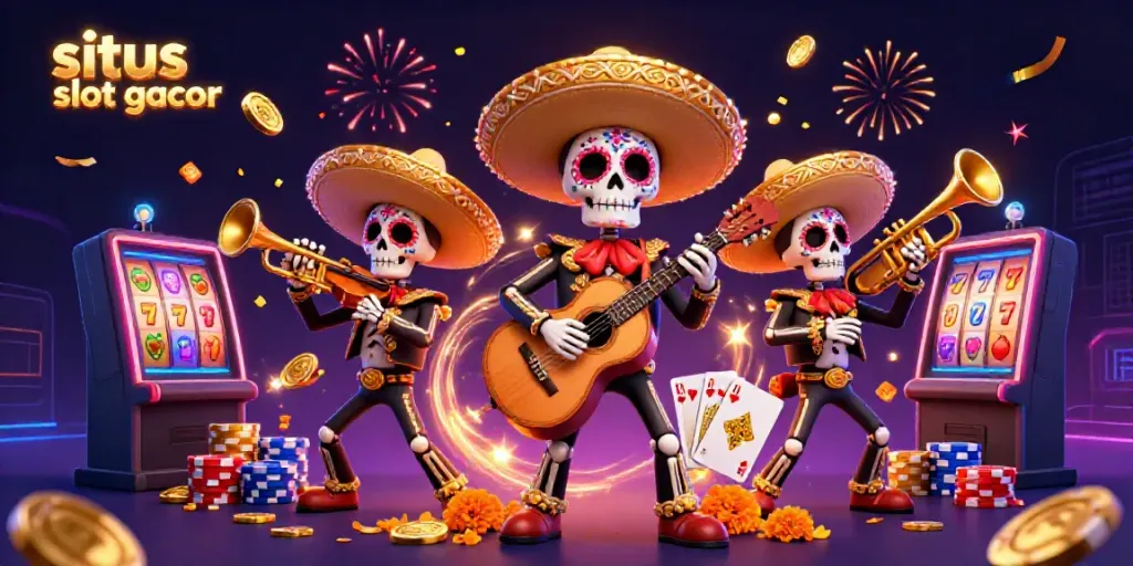 Merayakan kemenangan di situs slot gacor dengan pertunjukan mariachi yang penuh warna.