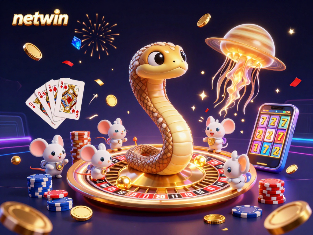 Engage with netwin by exploring our dynamic 3D casino illustration featuring animated elements and vibrant gameplay.