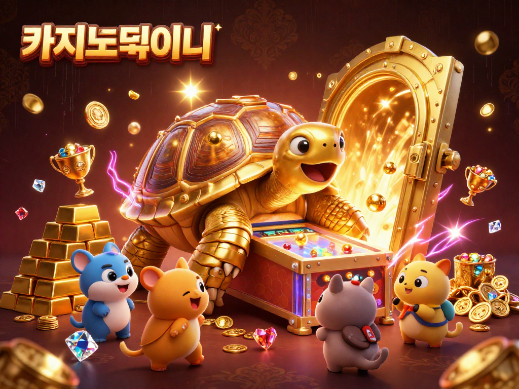 카지노사이트에서 흥미진진한 게임을 즐기는 작은 동물들의 모습